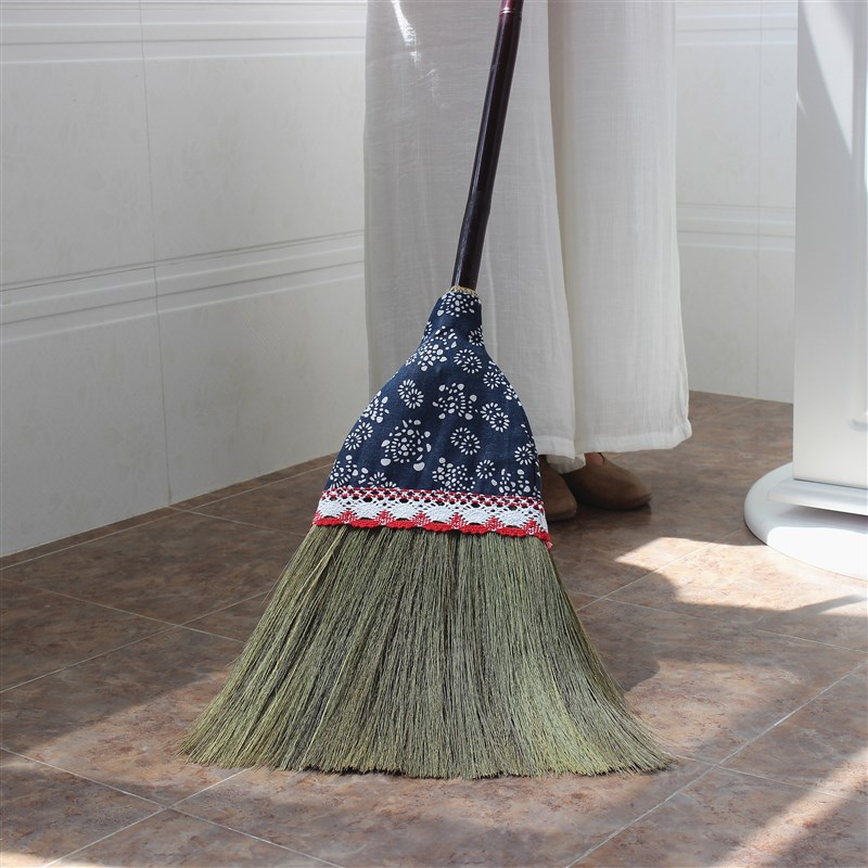 加长手柄不用弯腰扫把芒草软毛无静电笤帚木地板瓷砖清洁神器扫帚