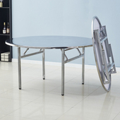 不锈钢圆桌方桌镀锌折叠架餐桌 户外家用商用烧烤火锅地摊烤肉桌