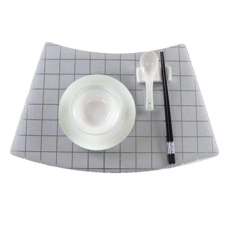 包邮 双面扇形餐垫餐桌垫简约欧式西餐垫PVC中式防水防油圆桌餐垫