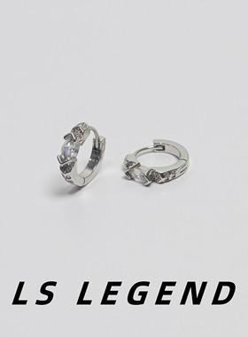 荷鲁斯之眼耳环镀银男白色锆石女小众独特防过敏中性美式个性时尚