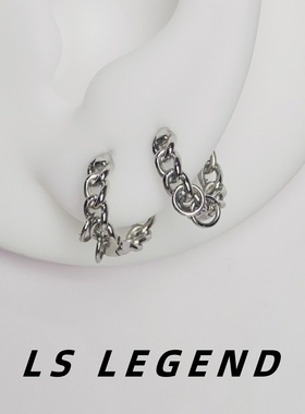 LS创意镂空圆环耳扣防过敏男镀银中性睡觉可带独特女耳环个性时尚