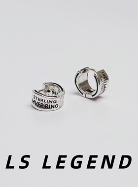 宽面耳饰中性男耳环美式字母女复古镀银潮流个性欧美时尚痞帅耳钉