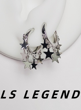 LS 星星S925银针耳环艺术男女防过敏中性独特个性小众漂亮高级感