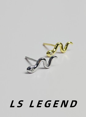 耳钉纯银999蛇形女耳饰男小众设计感气质独特防过敏简约可爱质感