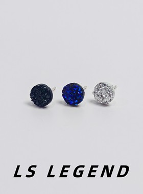 LS水晶耳钉银针中性防过敏闪亮女晶簇痞帅男潮流独特睡觉可带个性