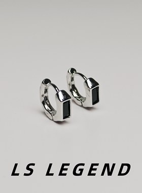 925耳环宝石银耳钉防过敏男款潮流波浪环个性痞帅短发女欧美时尚