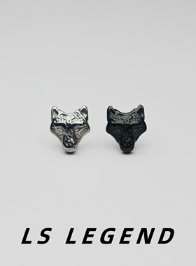 钛钢耳钉男款小众设计感中性狼形复古独特钛合金耳饰帅气个性潮流