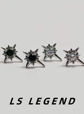 耳钉纯银999耳饰银针独特个性男生简约女防过敏星星韩式独特流行