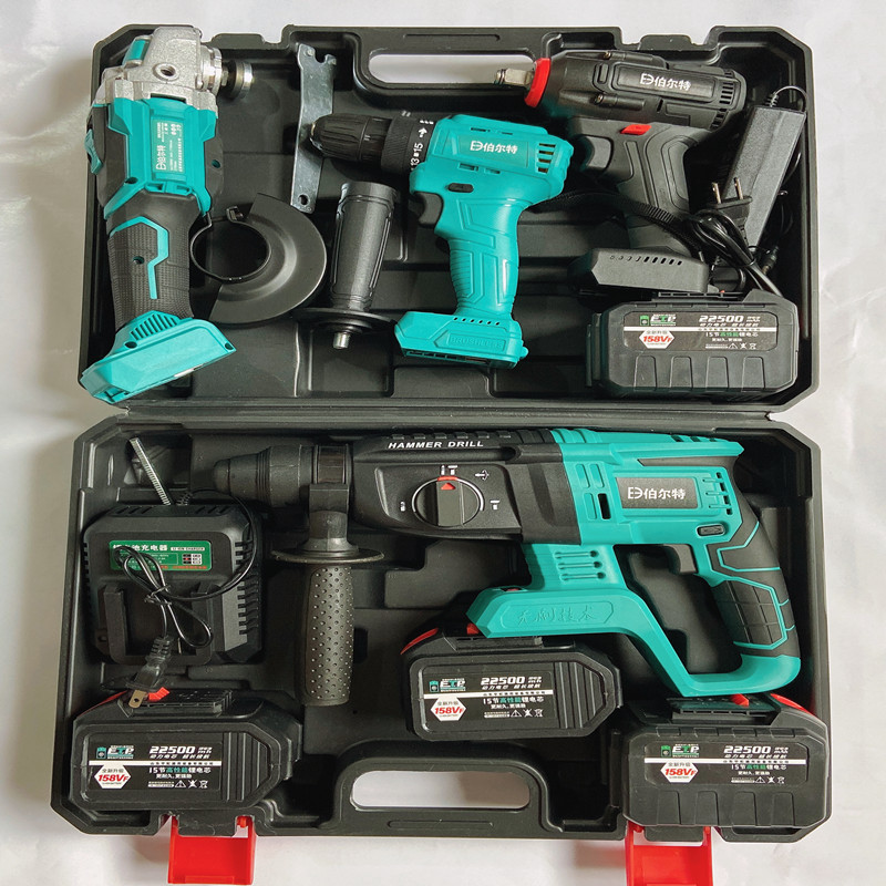 伯尔特无刷充电锂电电锤冲击钻电钻锂电角磨机手电钻W扳手电池通