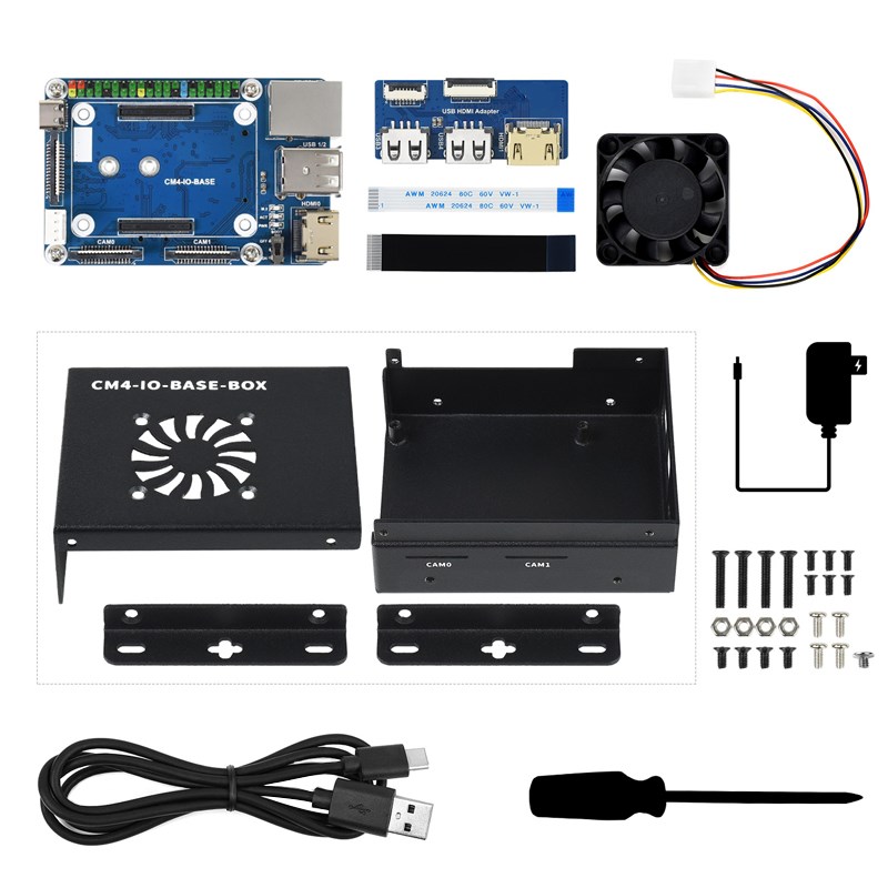 树莓派CM4核心板扩展板 Computer Module 4 底板IO基础版外壳套件