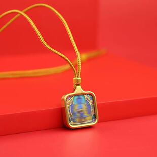 普陀山药师吊坠钛钢精致绘画吊坠轻奢小众长款配饰装饰日常百搭