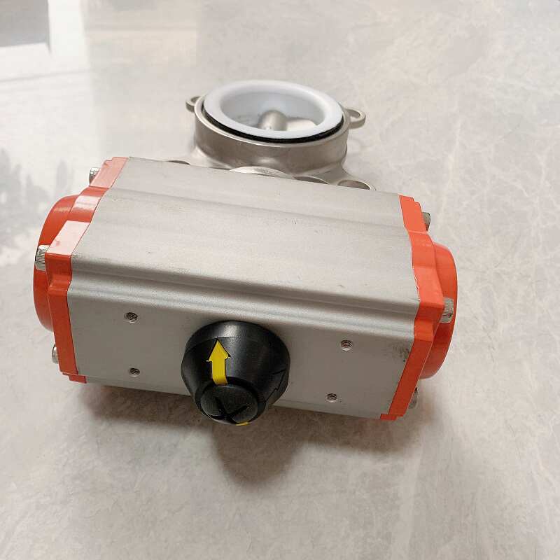 式d671fd671x-密封气动16p执行对蝶阀 气动蝶阀at304夹不锈钢软