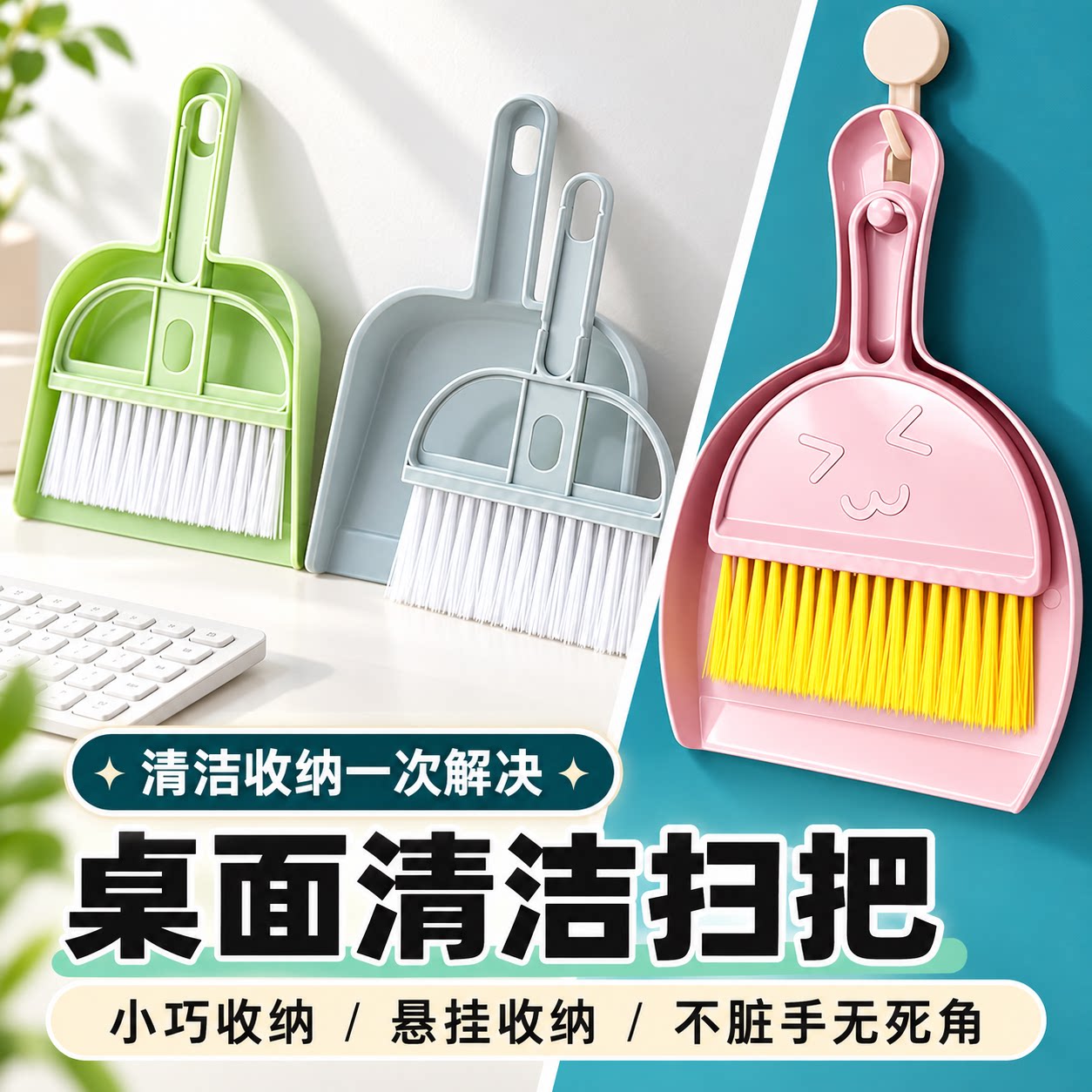 桌面迷你扫把小扫把带簸箕套装