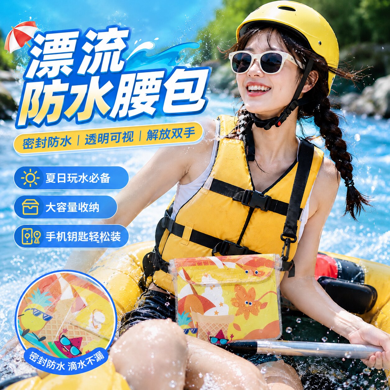 密封防水大容量手机腰包防水袋