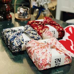 中式印花包袱皮和风方巾礼品礼物包装布包裹布纯棉风吕敷中秋端午