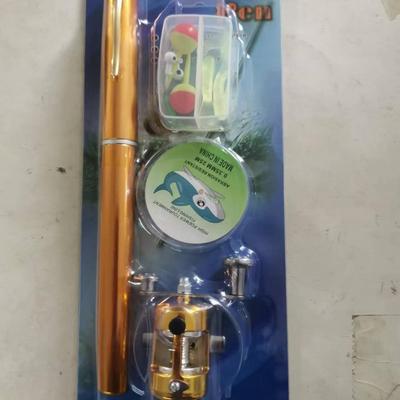 厂家供应1.6米钢笔鱼竿/杆迷你塑料渔轮附配件PEN FISHING