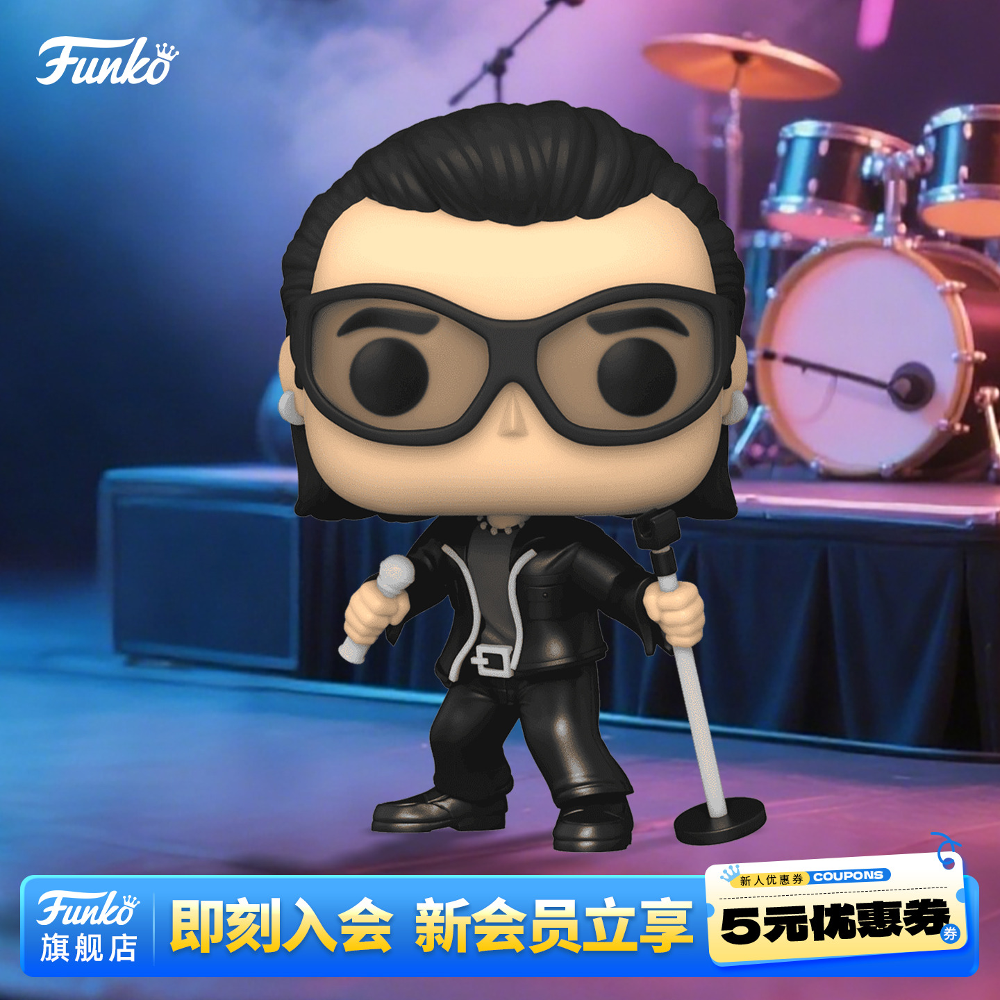 Funko丰高POP摇滚乐队 U2乐队 博诺沃克斯 周边手办摆件圣诞礼物