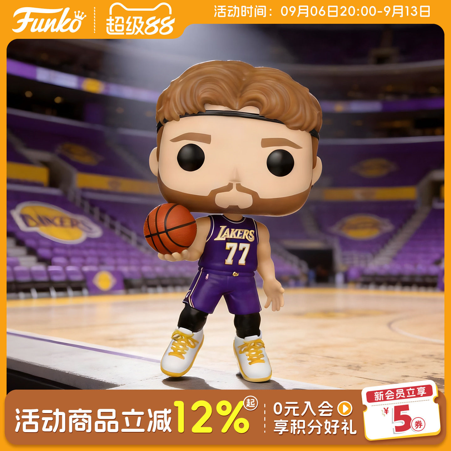 Funko湖人队卢卡·东契奇手办图片