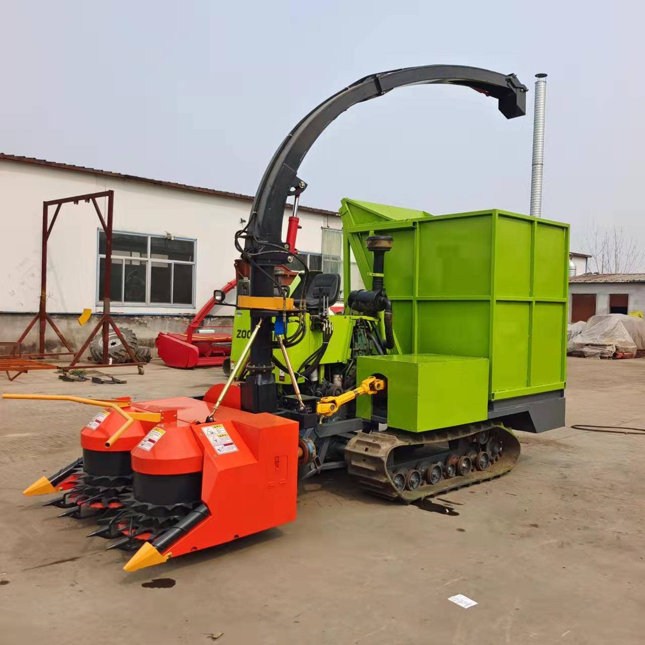 青储饲料收获机履带圆盘式秸秆青贮收割机青绿牧草收割机