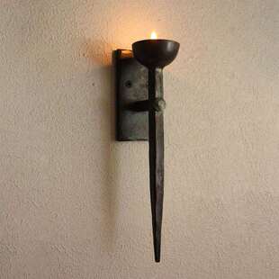 东际锻造铁艺壁挂烛台复古墙面装饰蜡烛底座过道烛光酥油灯