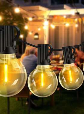 G40灯串欧规美规英规led灯丝灯泡太阳能G40LED灯串户外圣诞装饰灯