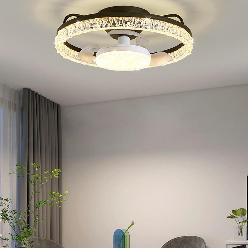 隐形风扇灯卧室客厅餐厅家用2025新款简约现代吸顶带电吊扇灯