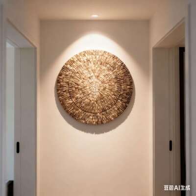 现代手工贝壳玄关客厅装饰画LED灯实物立体壁画