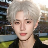 铂金短发男孩假发微破帽小奶狗阳多余同款 人造全帽 自然蓬松