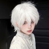 白发假发男少年感日常短发全头套五条悟cos白毛漫美光遇基佬万用