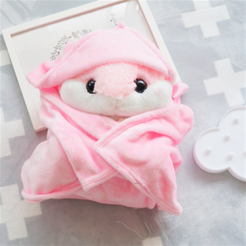 可爱仓鼠午睡枕被子汽车抱枕被子两用靠垫被大号靠枕珊瑚绒空调毯