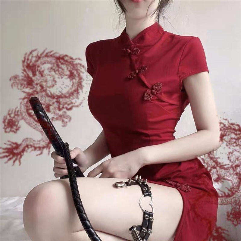 2021性感旗袍裙年轻款气质女装黑色复古改良版收腰显瘦开叉连衣裙