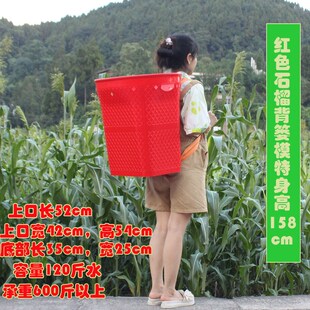 捡菌子背篓塑料加厚特大号双肩带背篼鱼桶家用买菜大人农村背筐篮