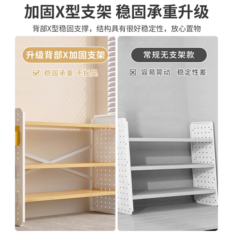 桌面置物架桌上书架洞洞板家用学习书桌多层办公室工位收纳展示架