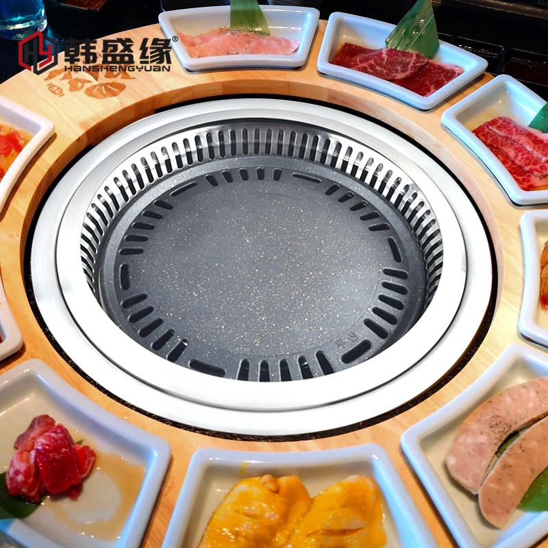 烤肉店下排电烤炉商用镶嵌电陶盘烤肉炉带不粘烤盘烧烤锅
