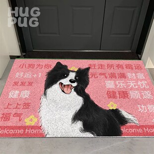 边牧地毯卡通周边垫子可擦洗pu厨房地毯家用进门丝圈