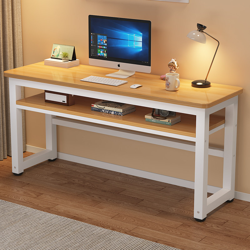 实木长条桌书桌电脑桌台式家用学生写字学习桌办公桌工作台窄桌子