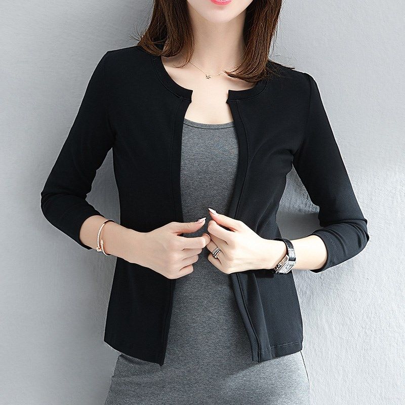 黑色九分袖针织开衫外套女薄款春秋新款纯棉修身短款外搭披肩罩衫,女装/女士精品,毛针织衫,淘宝优惠券,粉丝福利购,淘宝优惠卷
