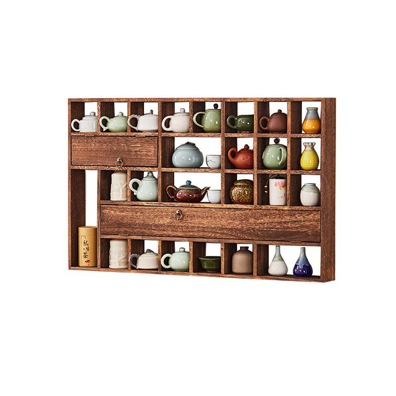 博古架实木多宝阁茶具茶杯茶壶盖板收纳架茶叶摆放架墙上茶杯置物,住宅家具,多宝格/博古架,淘宝优惠券,粉丝福利购,淘宝优惠卷