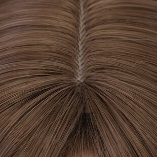 假发女奶茶灰棕头顶补发片中分偏分刘海假发遮白发遮稀少增加发量