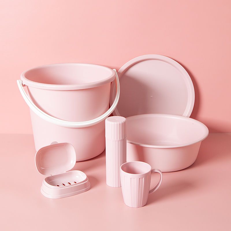 学生桶盆套装宿舍水桶脸盆家用洗衣桶储水带盖洗澡圆桶加厚塑料桶