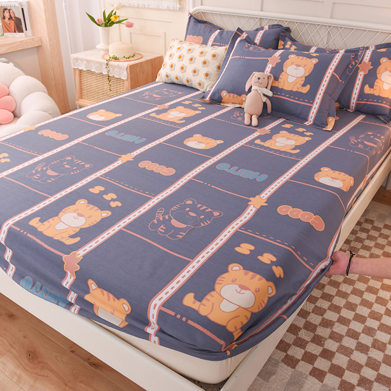 纯棉床笠单件全棉床罩席梦思床垫罩保护套防尘罩全包床单套罩卡通