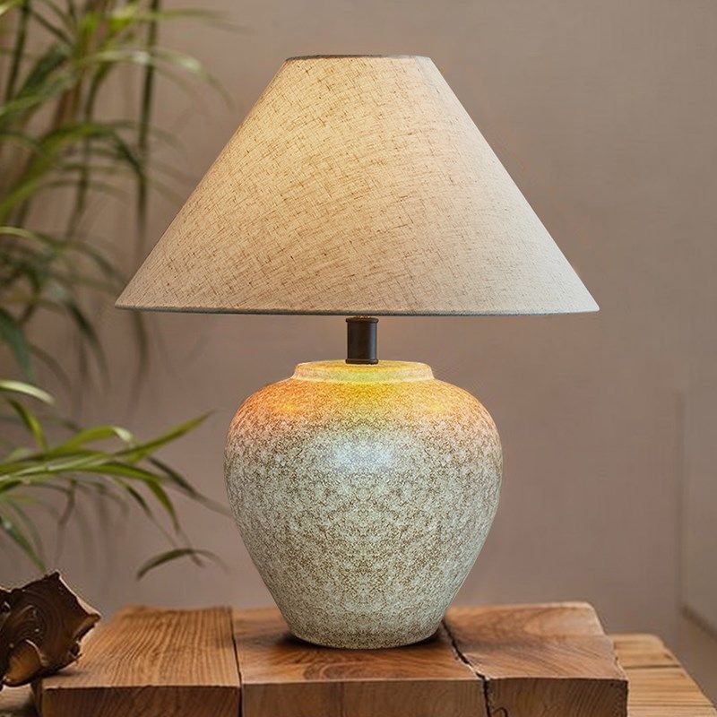 新中式侘寂风复古手工日式陶瓷罐台灯卧室床头客厅民宿酒店装饰灯,家装灯饰光源,装饰台灯,淘宝优惠券,粉丝福利购,淘宝优惠卷