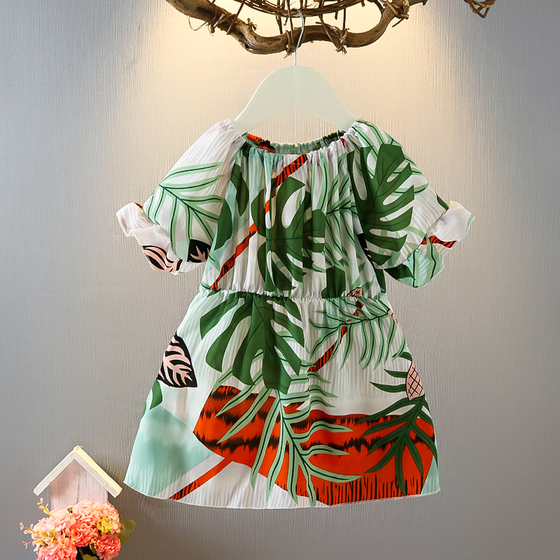 女童雪纺连衣裙 2020夏装新款童装收腰1-7岁淑女公主裙宽松