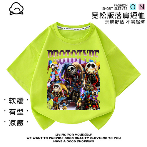 poppy playtime波比的游戏时间5儿童圆领短袖百搭T恤韩版打底上衣