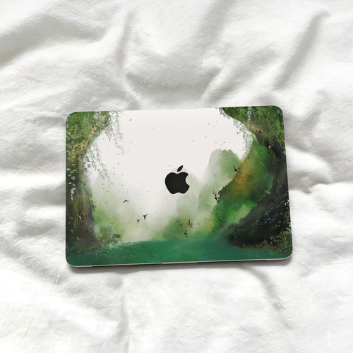 国画风适用苹果macbookpro14电脑壳macbookair13.6笔记本保护套M5配件pro16寸MacNeo透明外壳M4M3M2M1膜mbp15