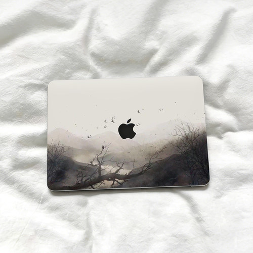 国画风适用苹果macbookpro14电脑壳macbookair13.6笔记本保护套M5配件pro16寸MacNeo透明外壳M4M3M2M1膜mbp15