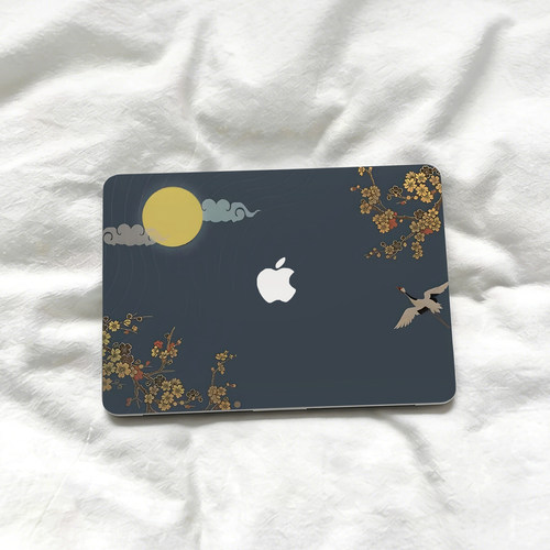 国画风适用苹果macbookpro14电脑壳macbookair13.6笔记本保护套M5配件pro16寸MacNeo透明外壳M4M3M2M1膜mbp15