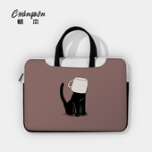 可爱猫咪笔记本手提电脑包适用苹果macbookair13华为matebookd联想小新pro14内胆包戴尔华硕15.6荣耀16保护套