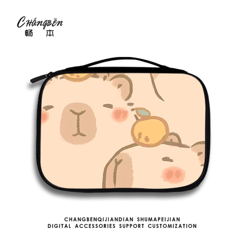 卡皮巴拉平板收纳包适用小米7Pro苹果ipad10华为matepad11寸pad12电脑e手提内胆包air5键盘mini7携带保护套袋