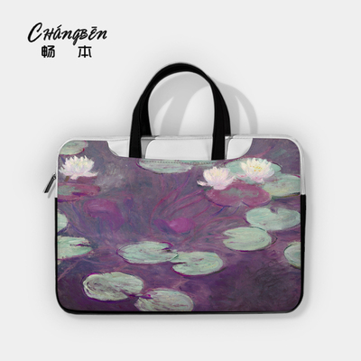 油画笔记本电脑包手提适用苹果macbook华为联想小新pro14拯救者机械革命华硕天选air戴尔16内胆保护套15点6寸